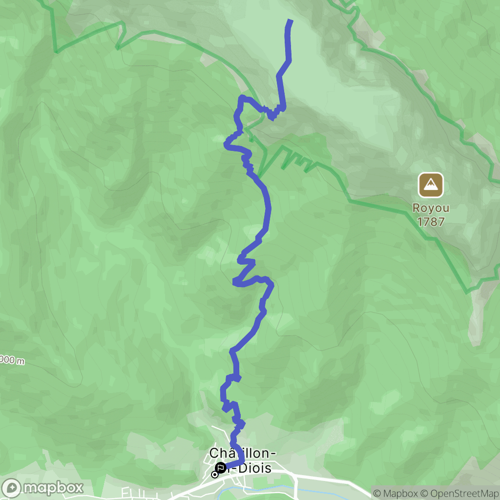 Châtillon-en-Diois : carte du parcours de randonnée - France