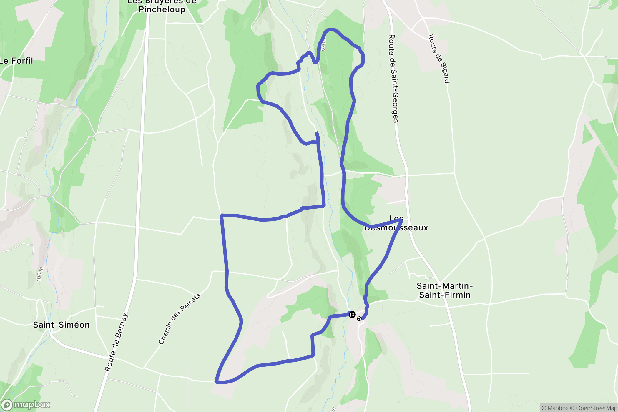 Saint-Martin-Saint-Firmin : carte du parcours de randonnée - France