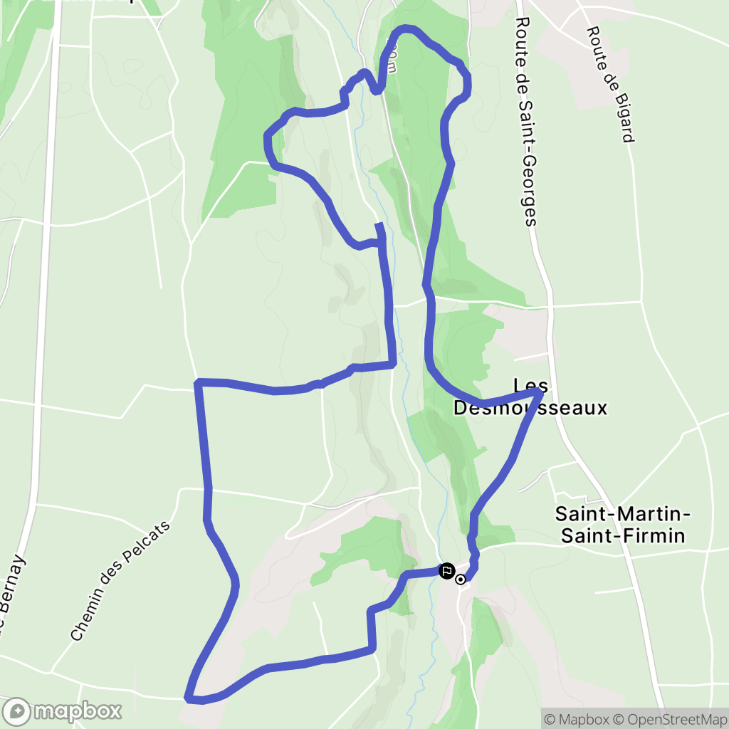 Saint-Martin-Saint-Firmin : carte du parcours de randonnée - France