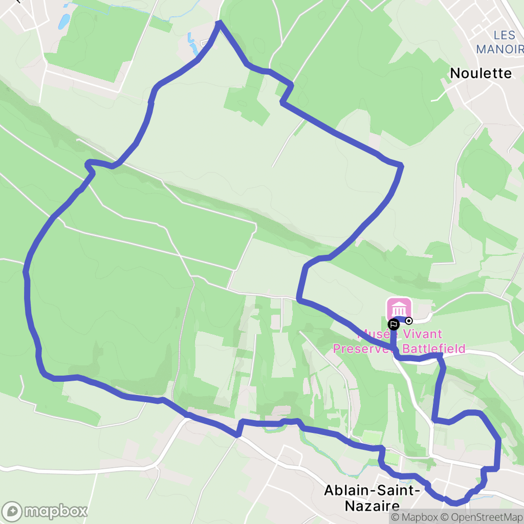 Ablain-Saint-Nazaire : carte du parcours de randonnée - France