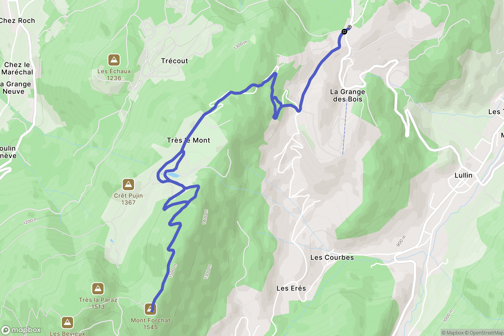 Lullin : carte du parcours de randonnée - France