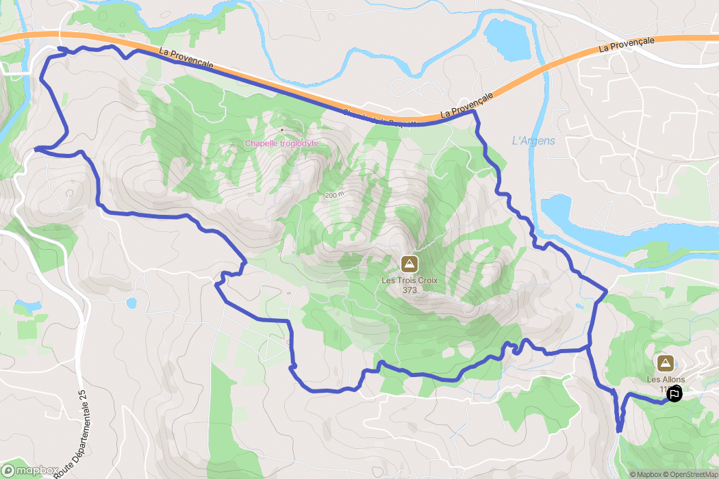 Roquebrune-sur-Argens : carte du parcours de randonnée - France