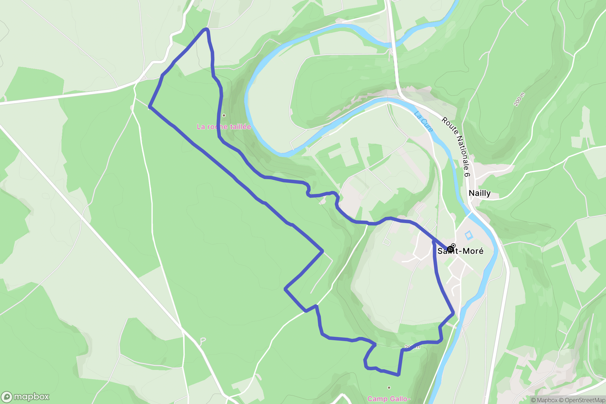 Saint-Moré : carte du parcours de randonnée - France