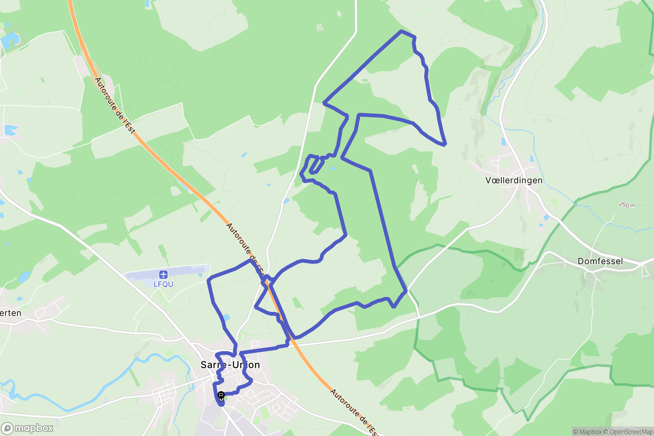 Sarre-Union : carte du parcours de randonnée - France