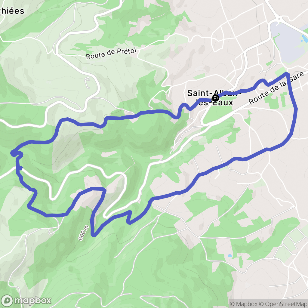 Saint-Alban-les-Eaux : carte du parcours de randonnée - France