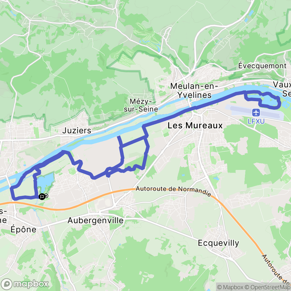 Épône : carte du parcours de randonnée - France