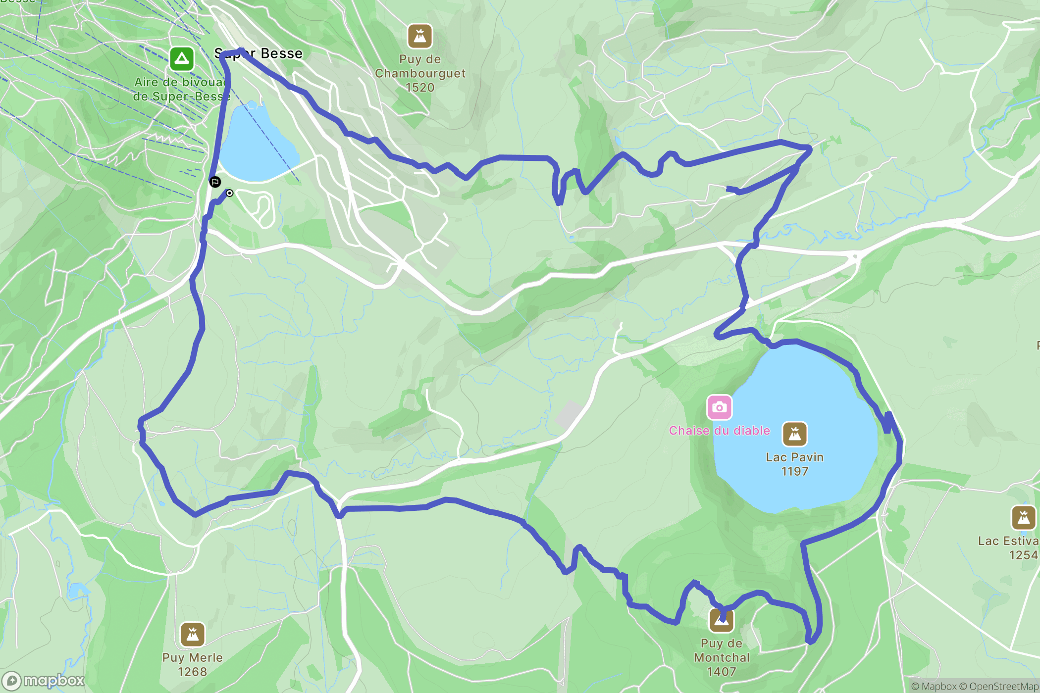 Besse-et-Saint-Anastaise : carte du parcours de randonnée - France