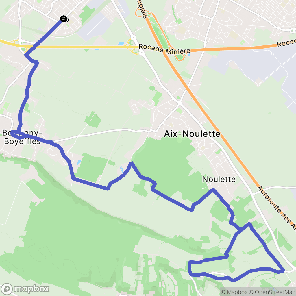 Sains-en-Gohelle : carte du parcours de randonnée - France