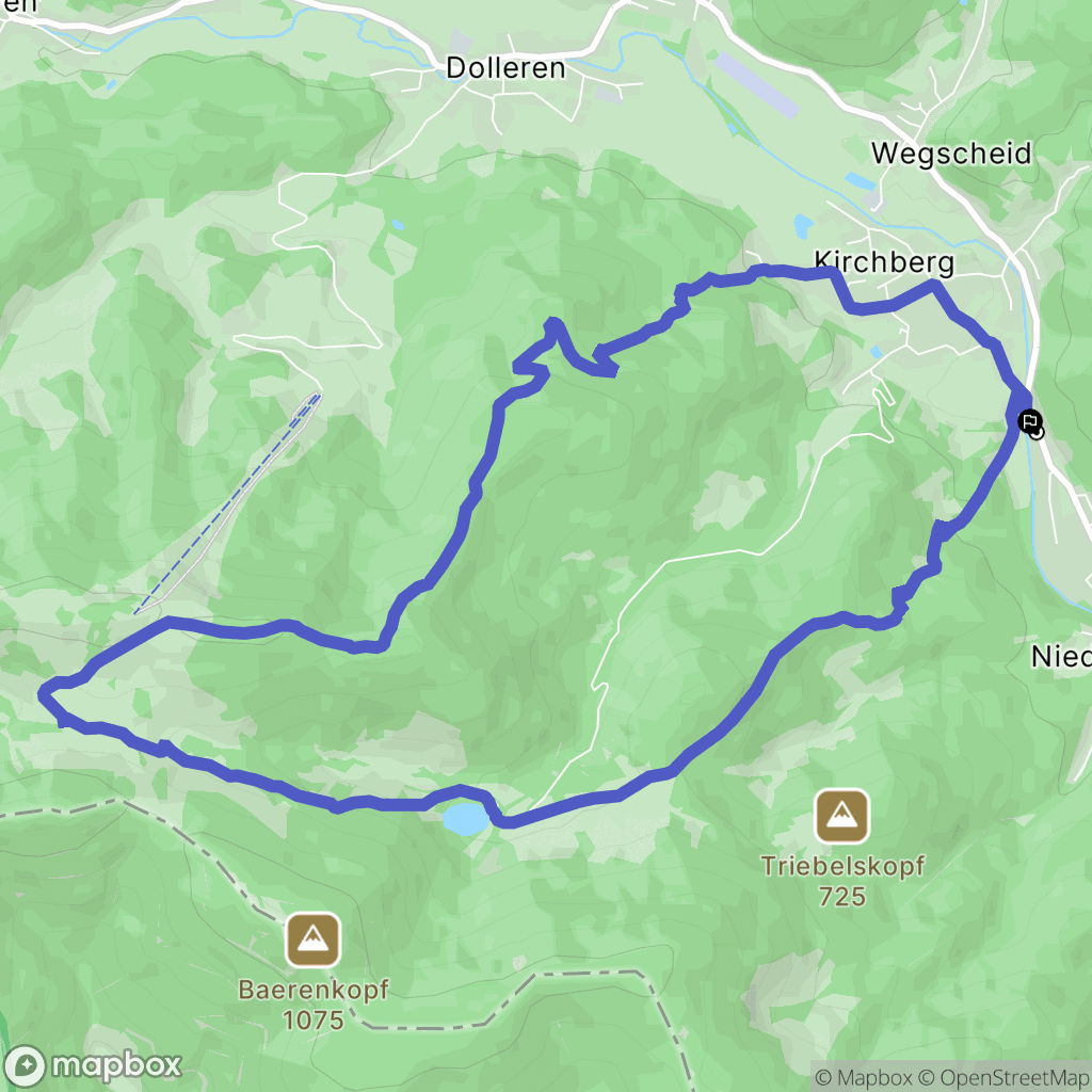 Kirchberg : carte du parcours de randonnée - France