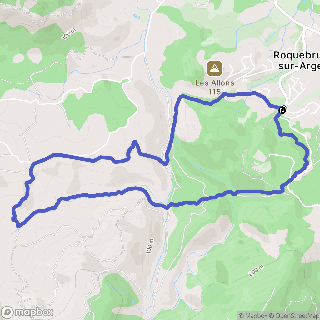 Roquebrune-sur-Argens : carte du parcours de randonnée - France