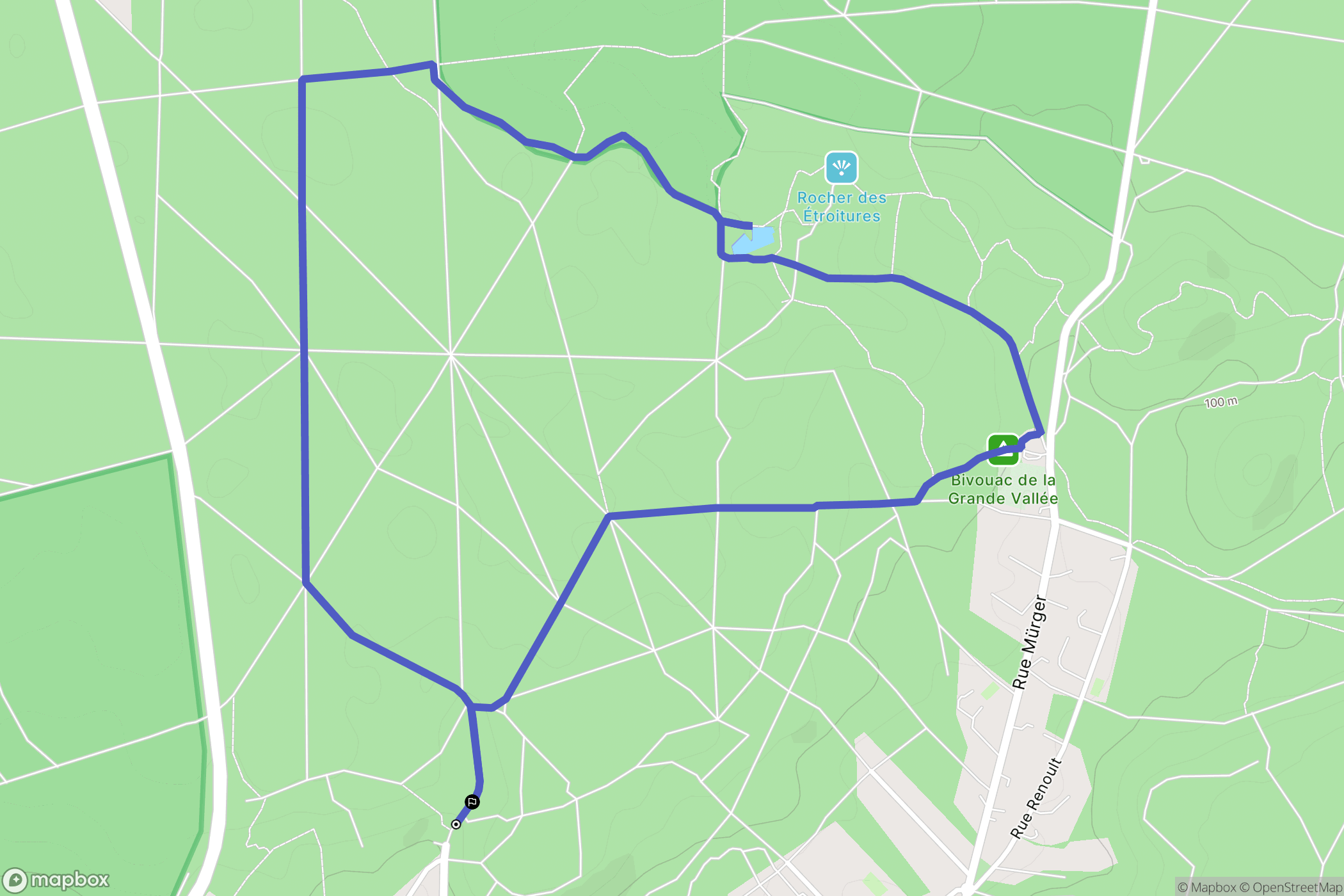 Bourron-Marlotte : carte du parcours de randonnée - France
