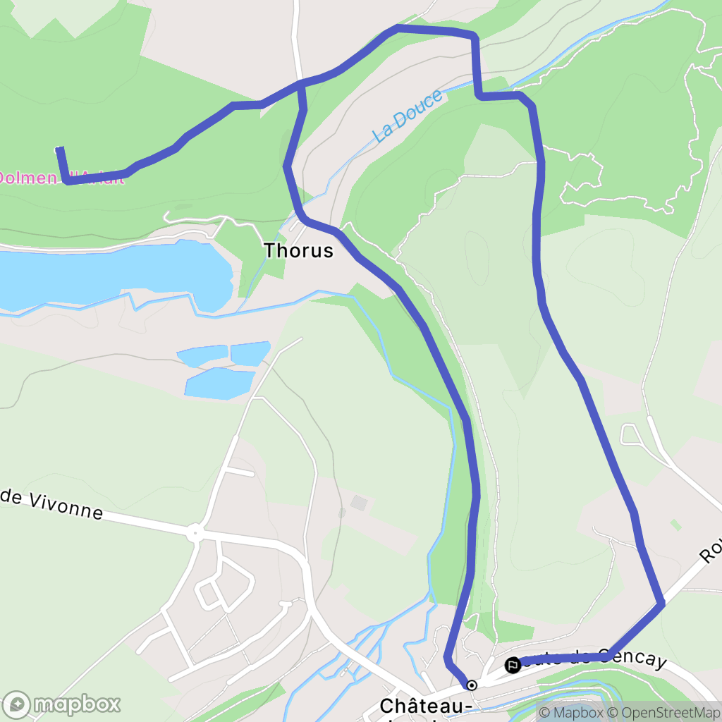 Château-Larcher : carte du parcours de randonnée - France