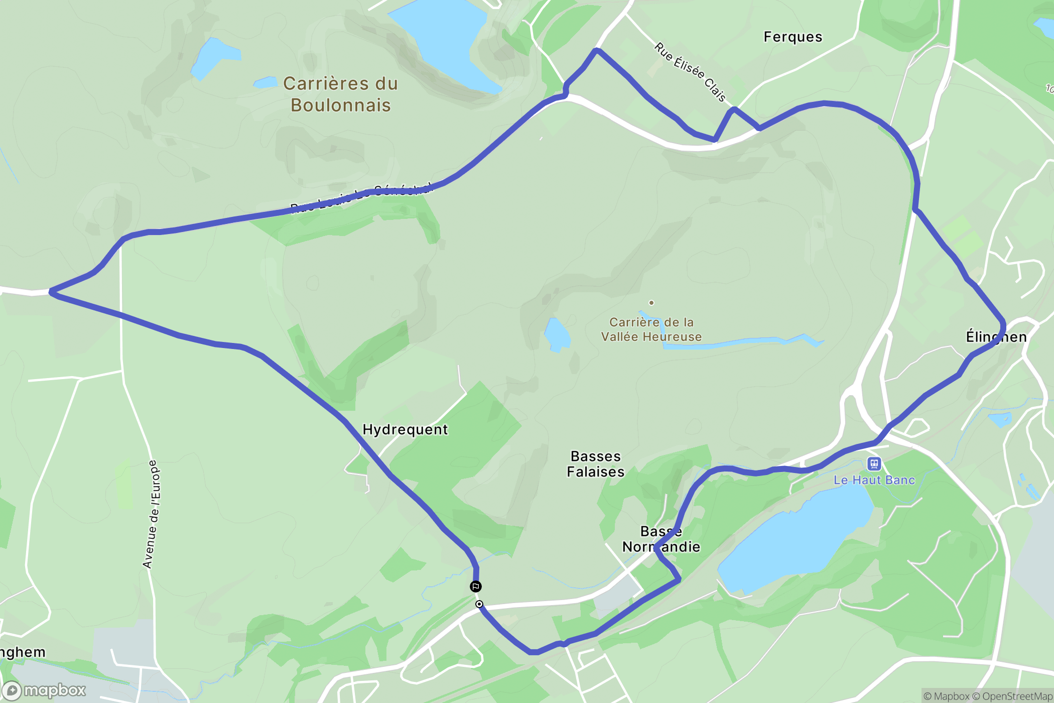 Rinxent : carte du parcours de randonnée - France