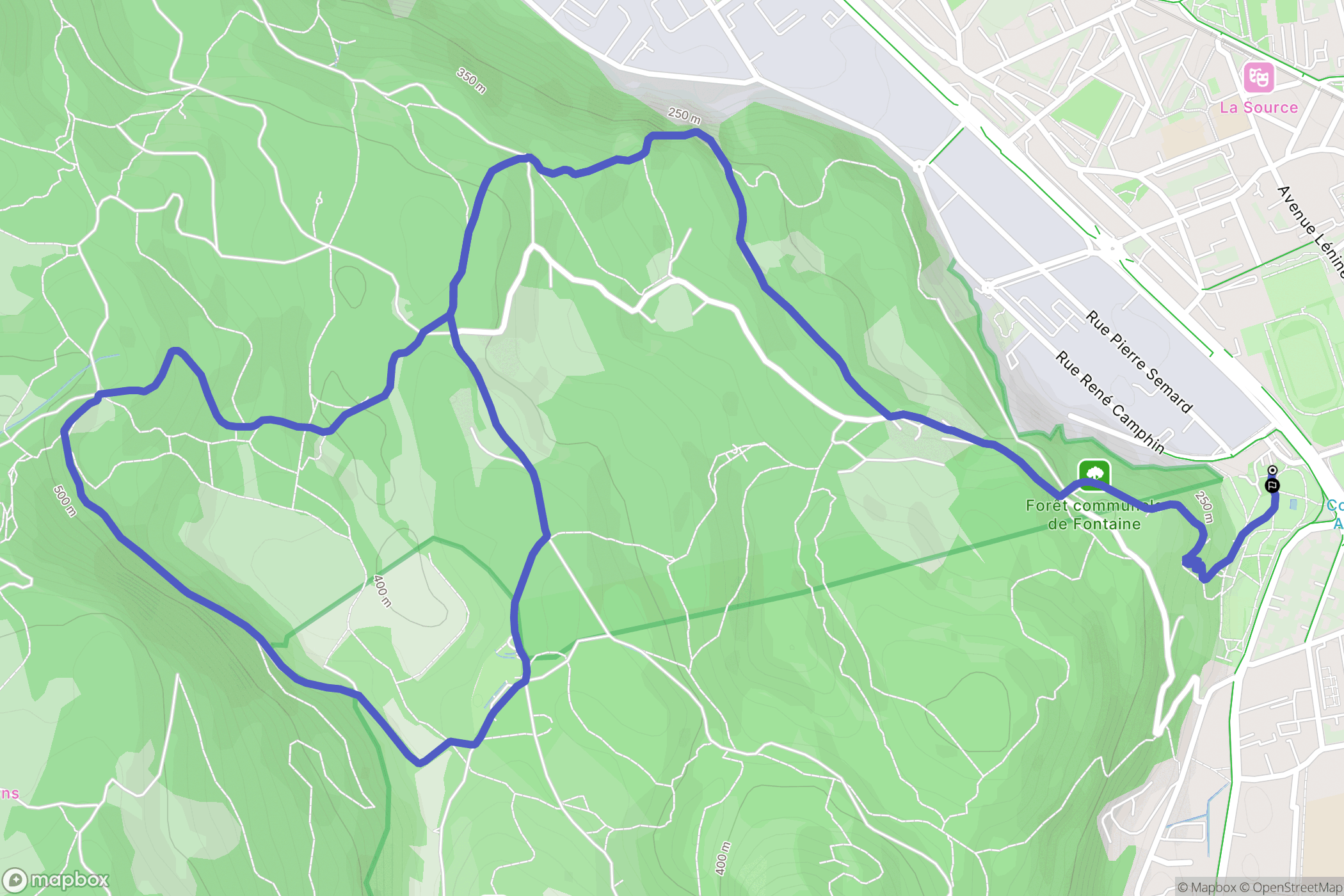 Seyssinet-Pariset : carte du parcours de randonnée - France