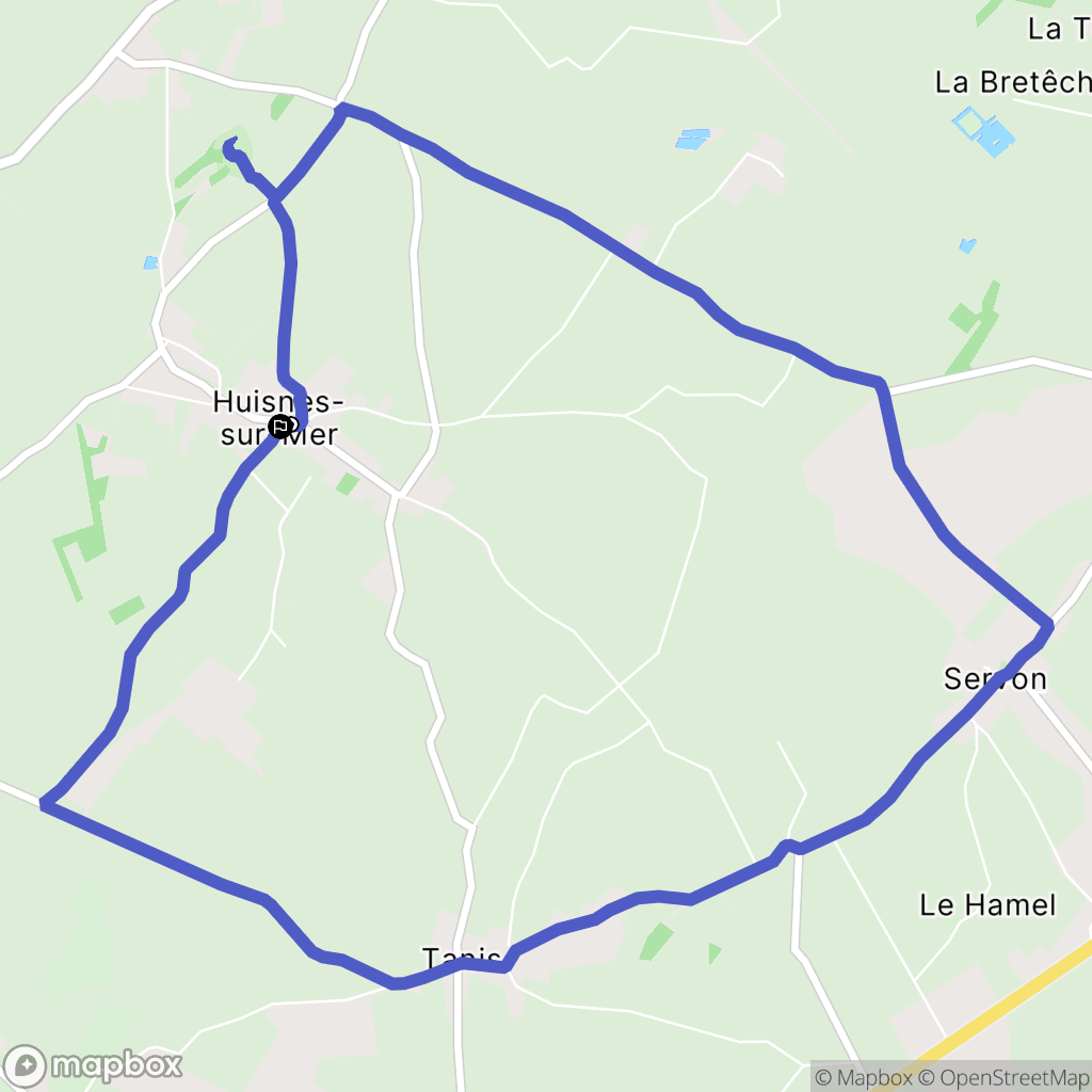 Huisnes-sur-Mer : carte du parcours de randonnée - France