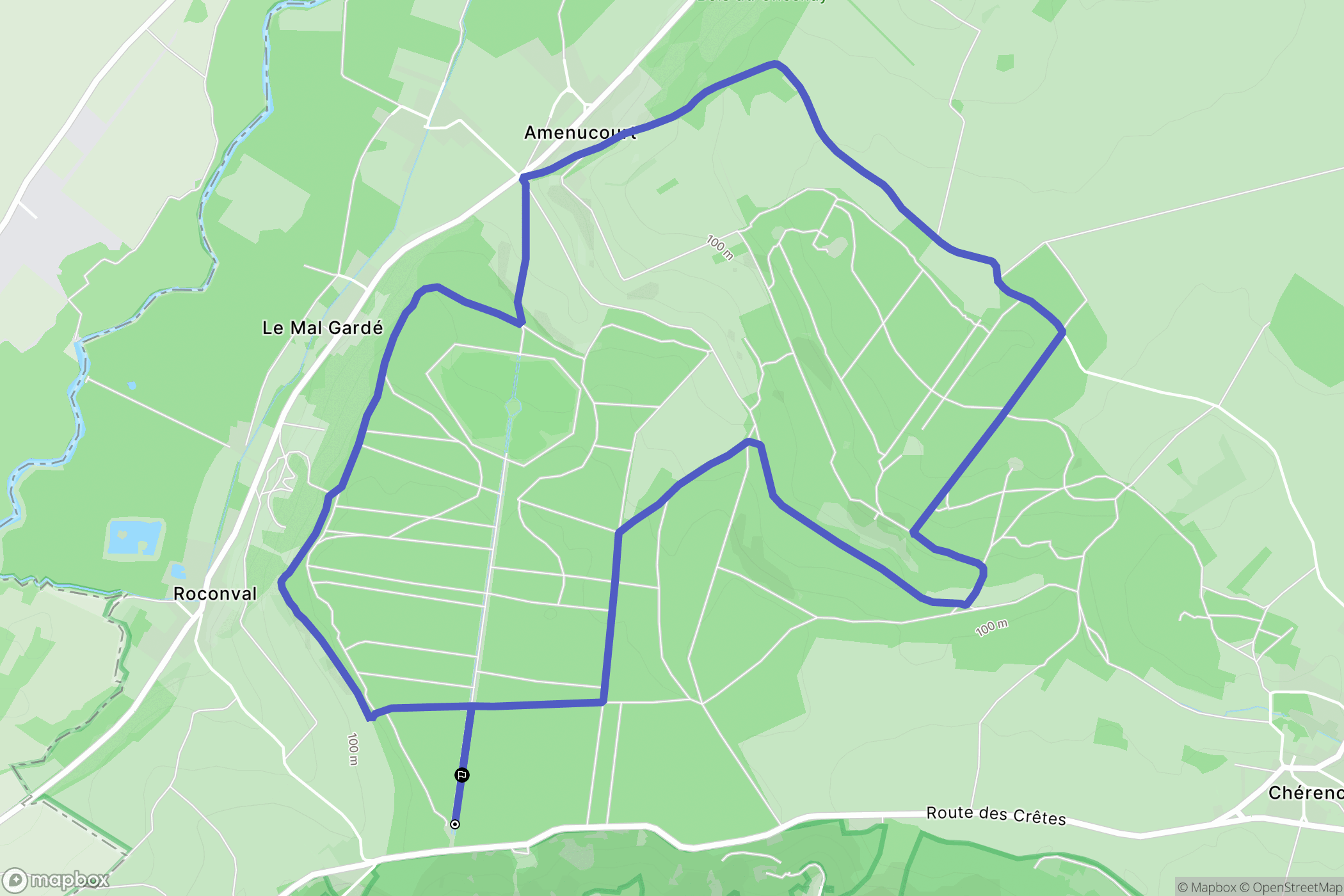 La Roche-Guyon : carte du parcours de randonnée - France
