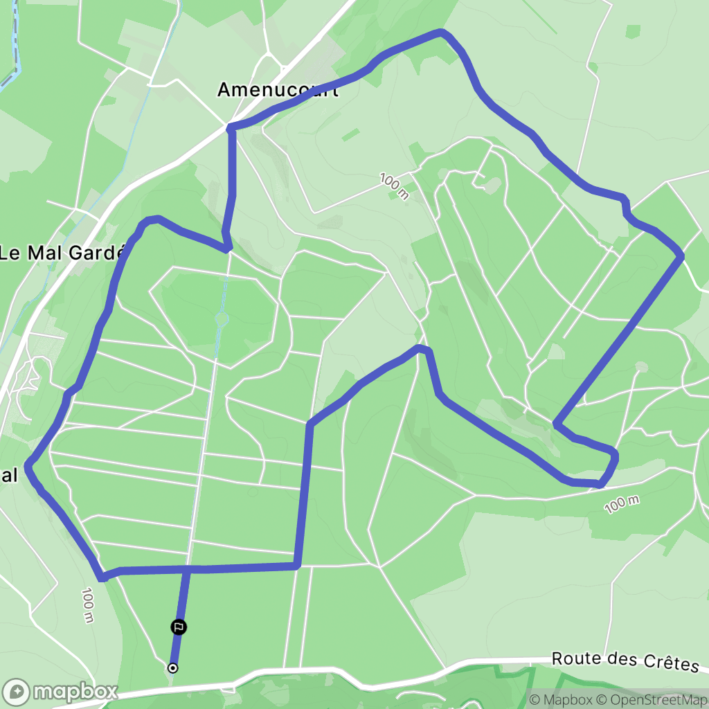 La Roche-Guyon : carte du parcours de randonnée - France