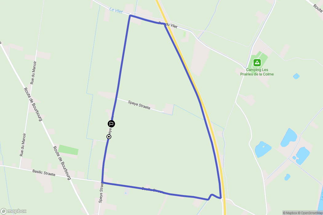 Cappelle-Brouck : carte du parcours de randonnée - France