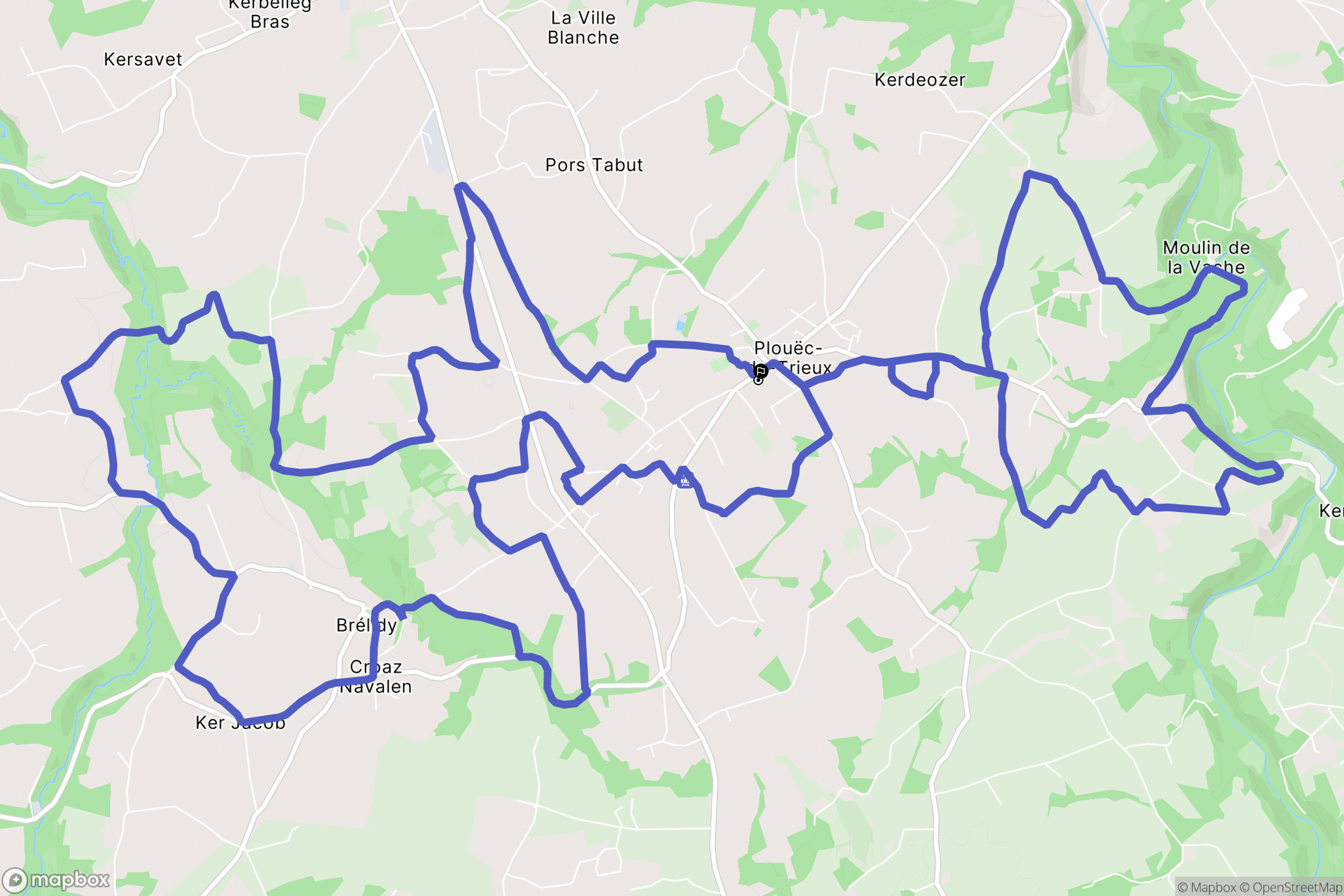 Plouëc-du-Trieux : carte du parcours de randonnée - France