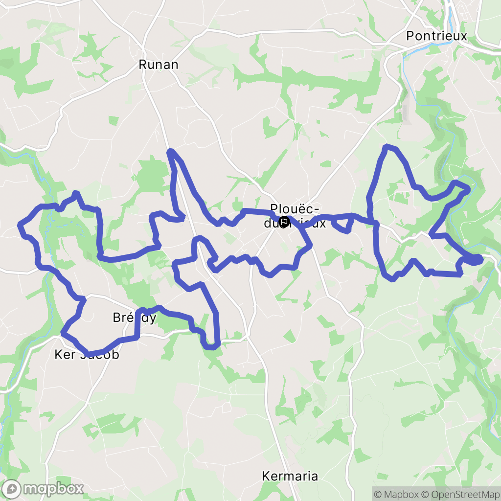 Plouëc-du-Trieux : carte du parcours de randonnée - France
