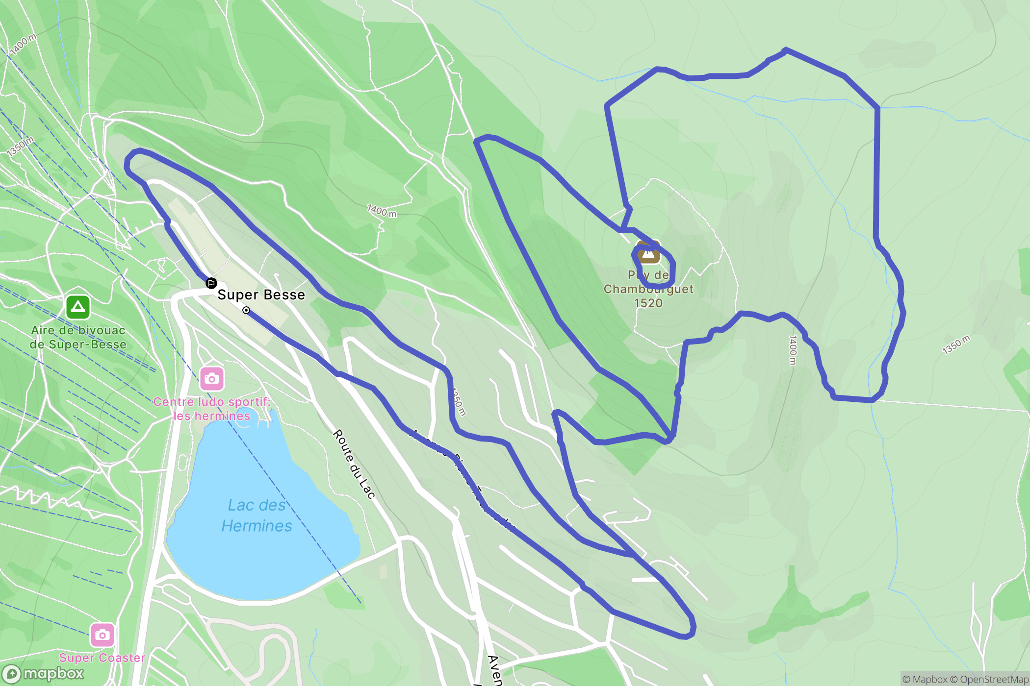 Besse-et-Saint-Anastaise : carte du parcours de randonnée - France