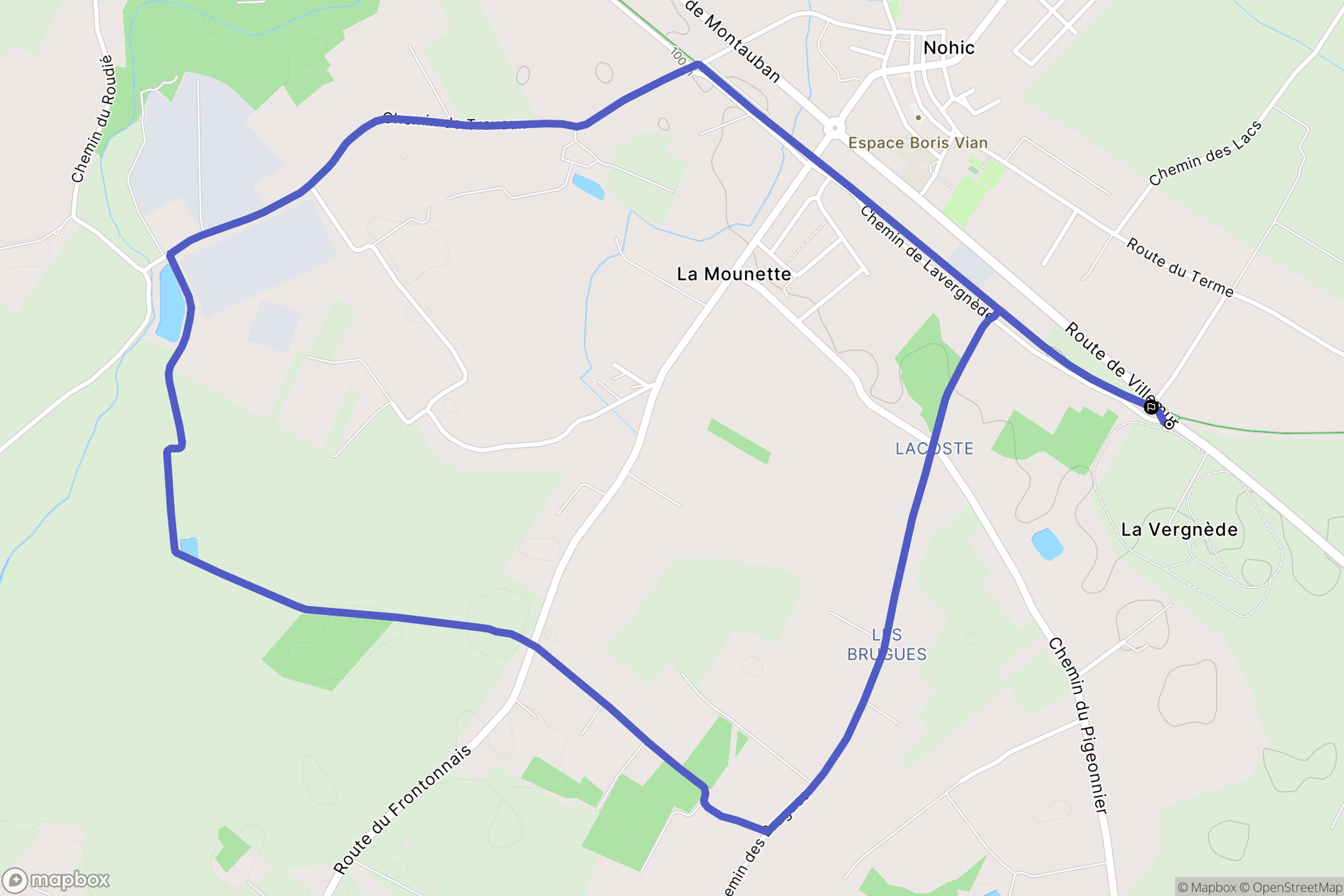 Nohic : carte du parcours de randonnée - France