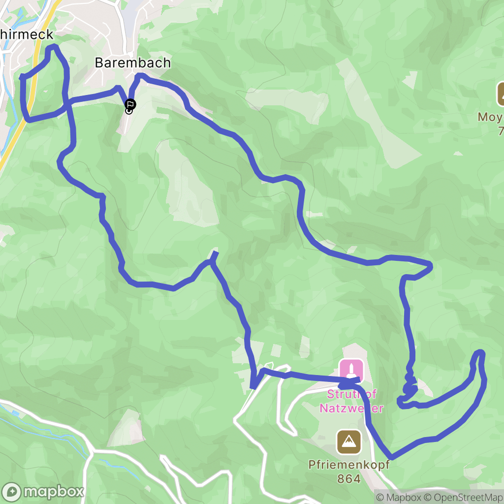 Barembach : carte du parcours de randonnée - France