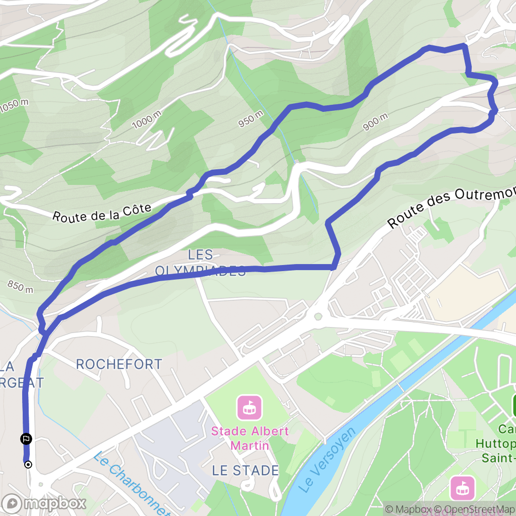 Bourg-Saint-Maurice : carte du parcours de randonnée - France