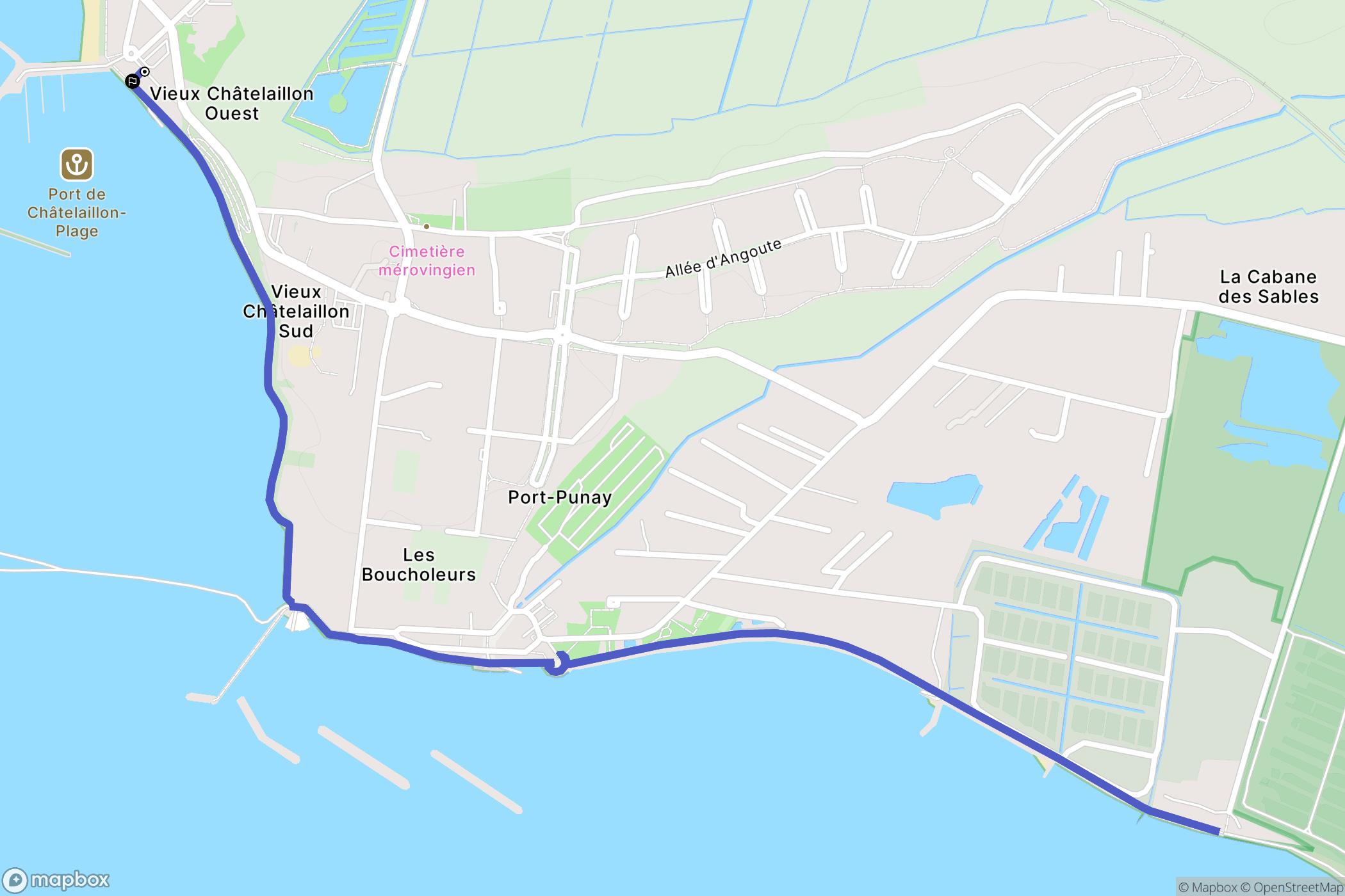 Châtelaillon-Plage : carte du parcours de randonnée - France