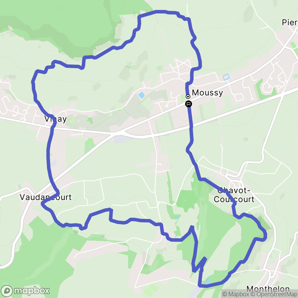 Moussy : carte du parcours de randonnée - France