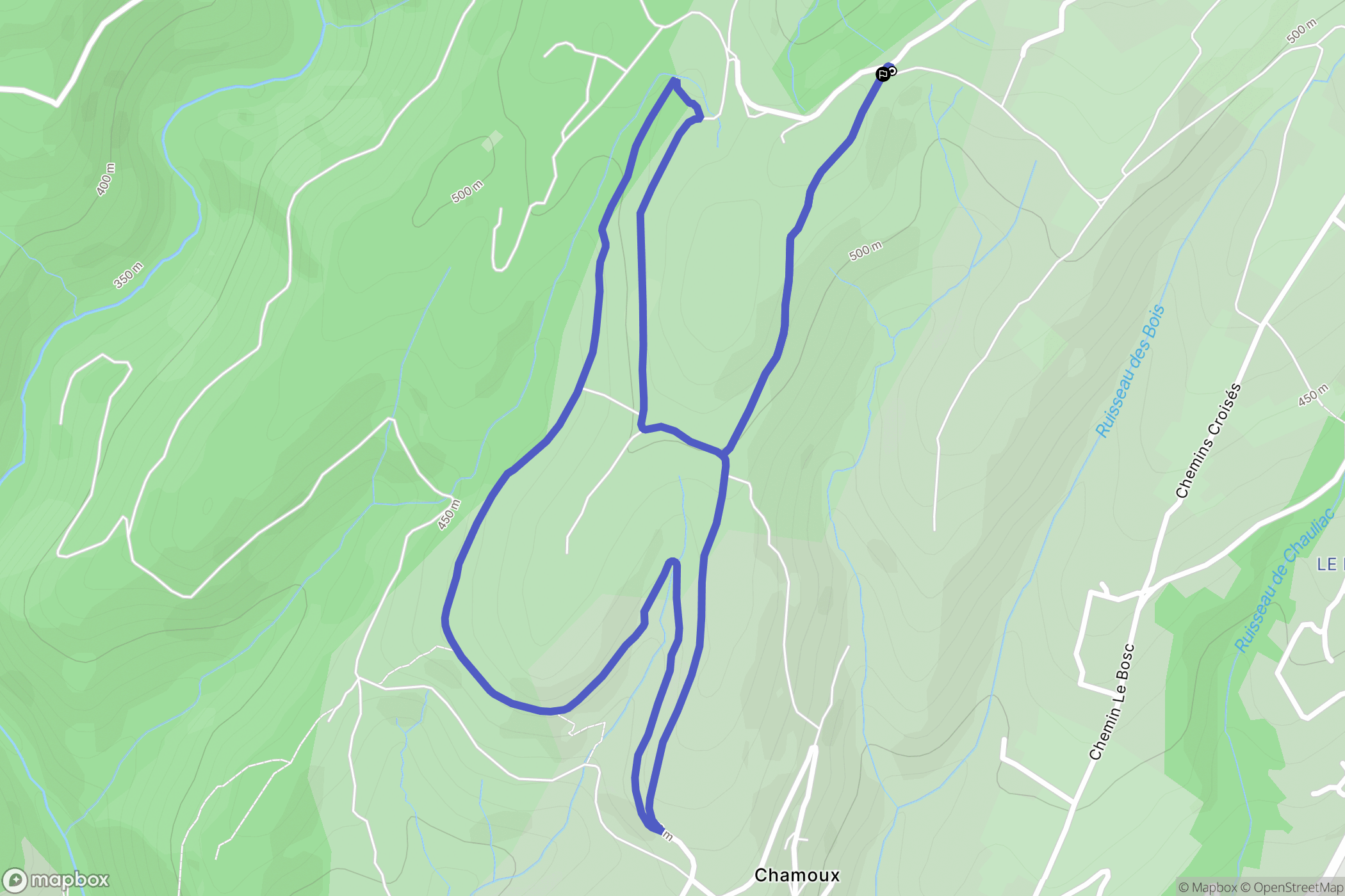 Vesseaux : carte du parcours de randonnée - France