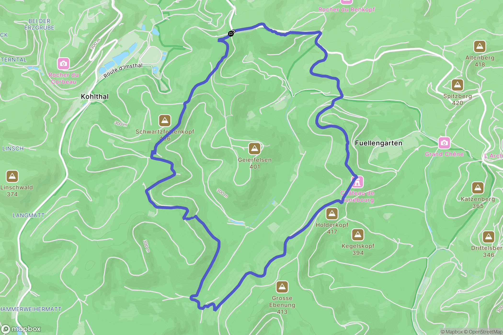 Neuwiller-lès-Saverne : carte du parcours de randonnée - France