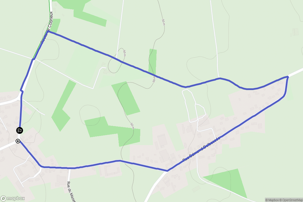 Cobrieux : carte du parcours de randonnée - France