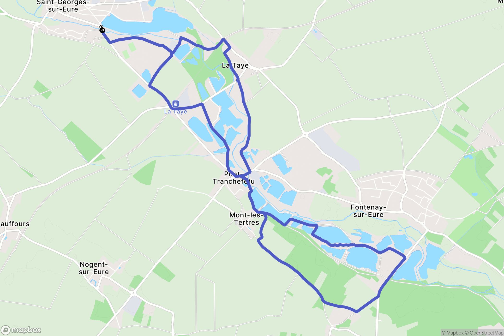 Saint-Georges-sur-Eure : carte du parcours de randonnée - France