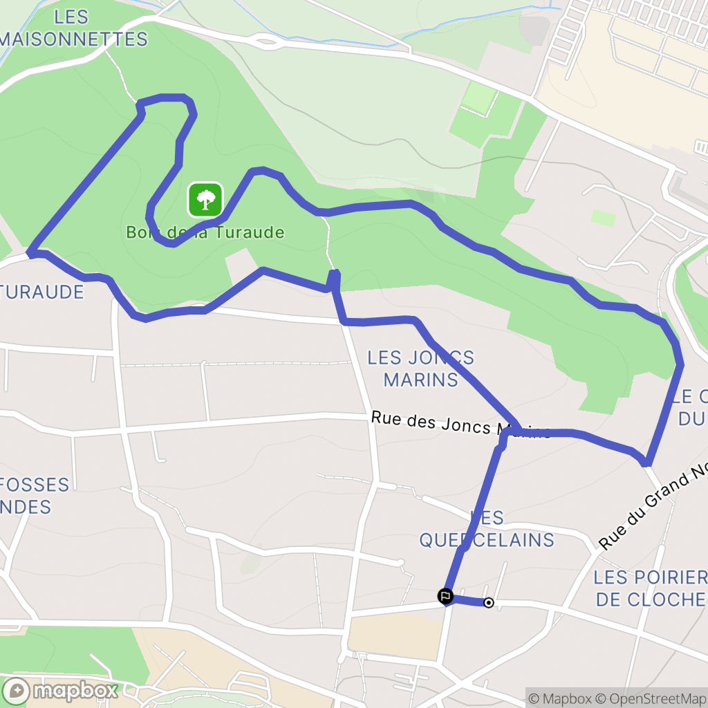 La ville-du-Bois : carte du parcours de randonnée - France