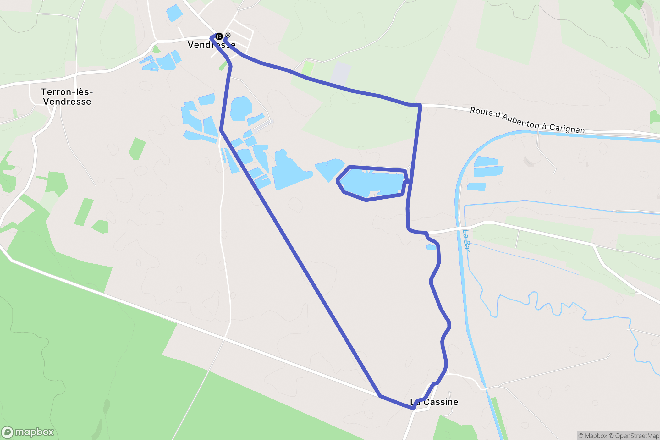 Vendresse : carte du parcours de randonnée - France