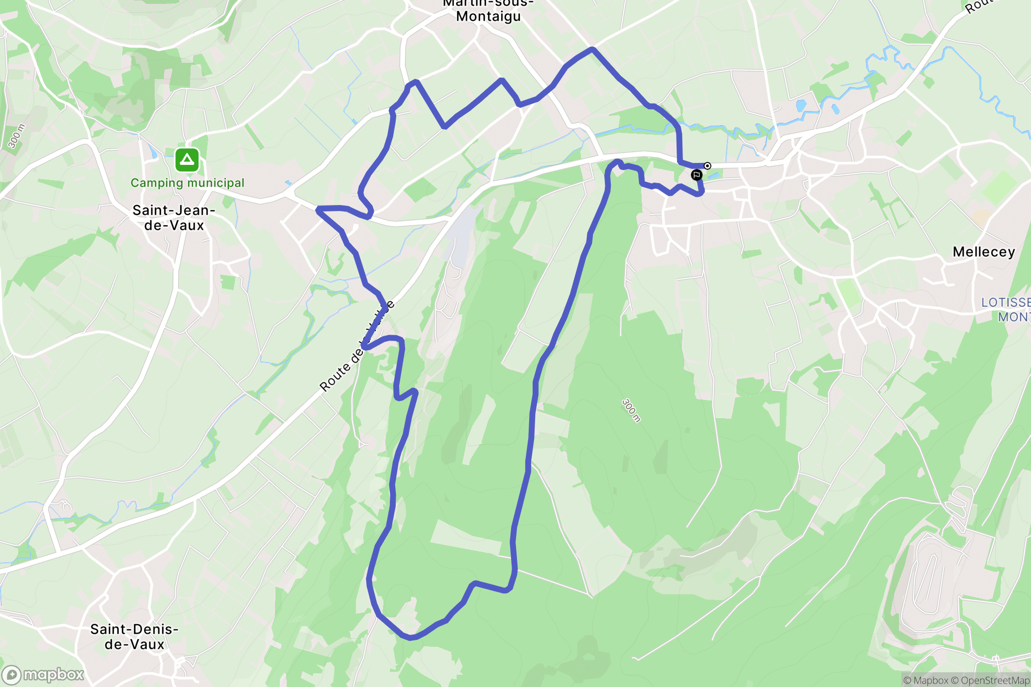 Mellecey : carte du parcours de randonnée - France