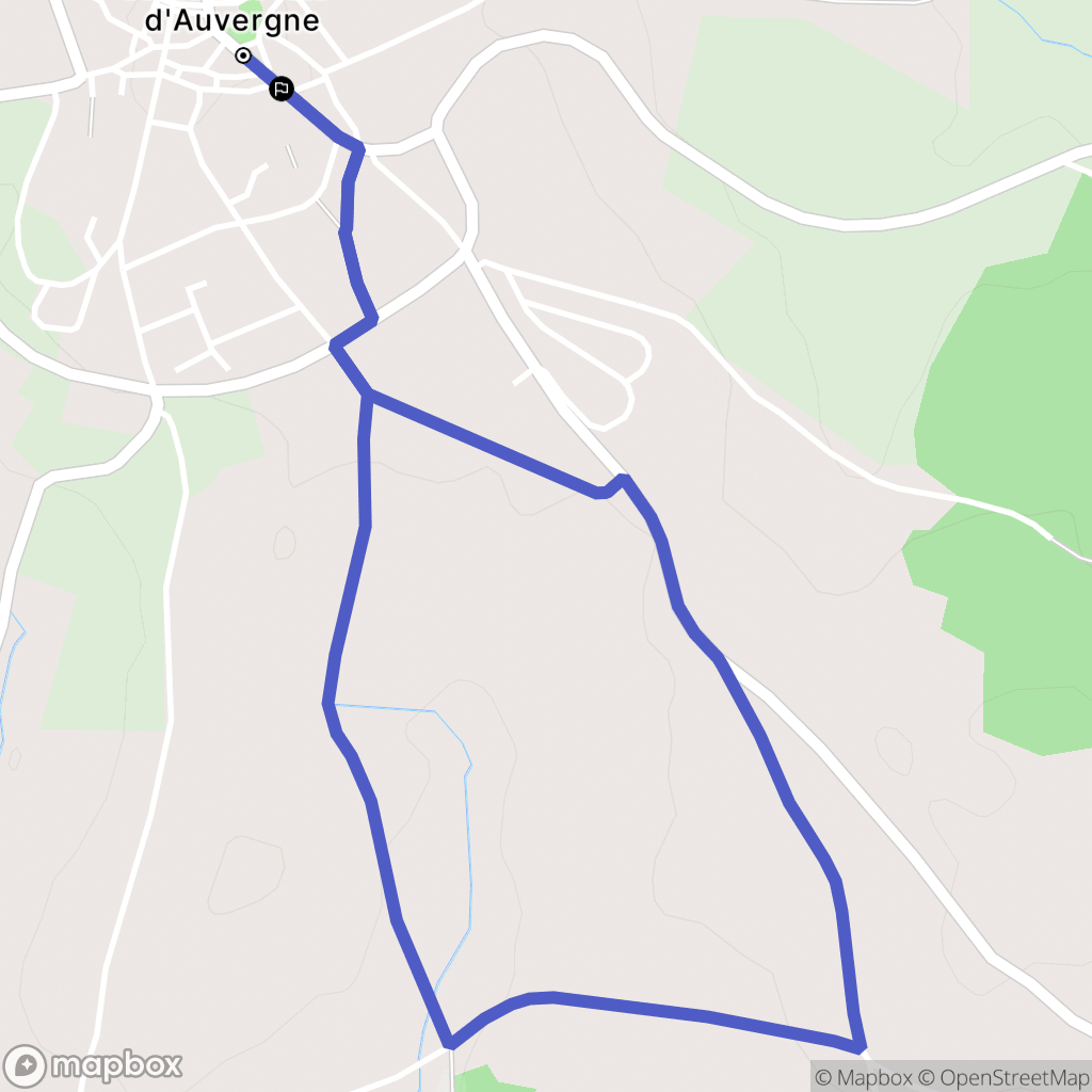 Saint-Gervais-d'Auvergne : carte du parcours de randonnée - France