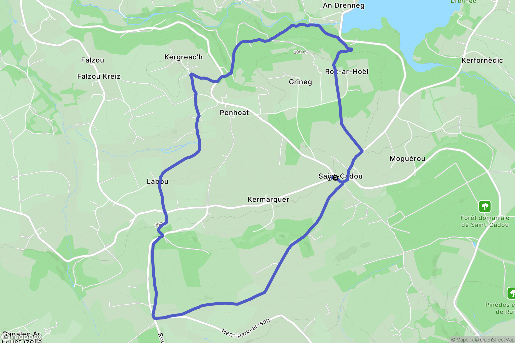 Sizun : carte du parcours de randonnée - France