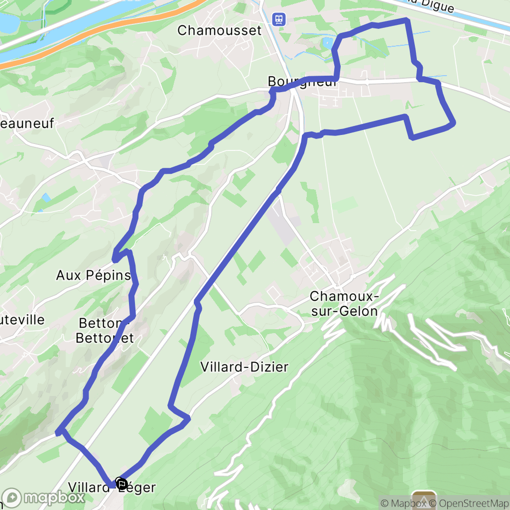 Villard-Léger : carte du parcours de randonnée - France