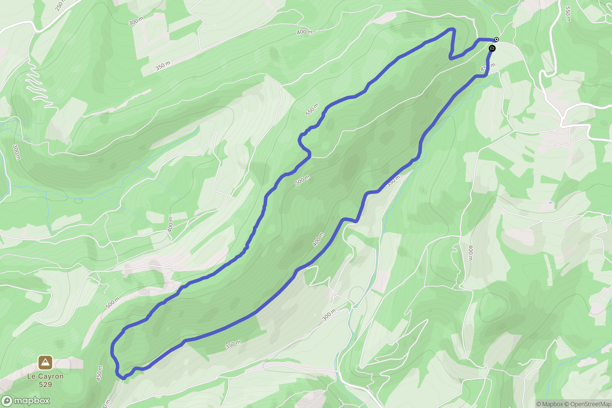 Suzette : carte du parcours de randonnée - France
