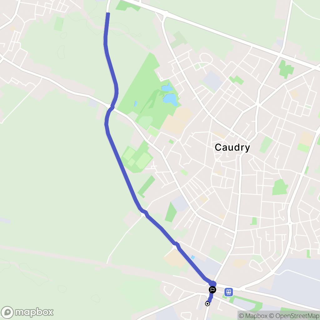 Caudry : carte du parcours de randonnée - France