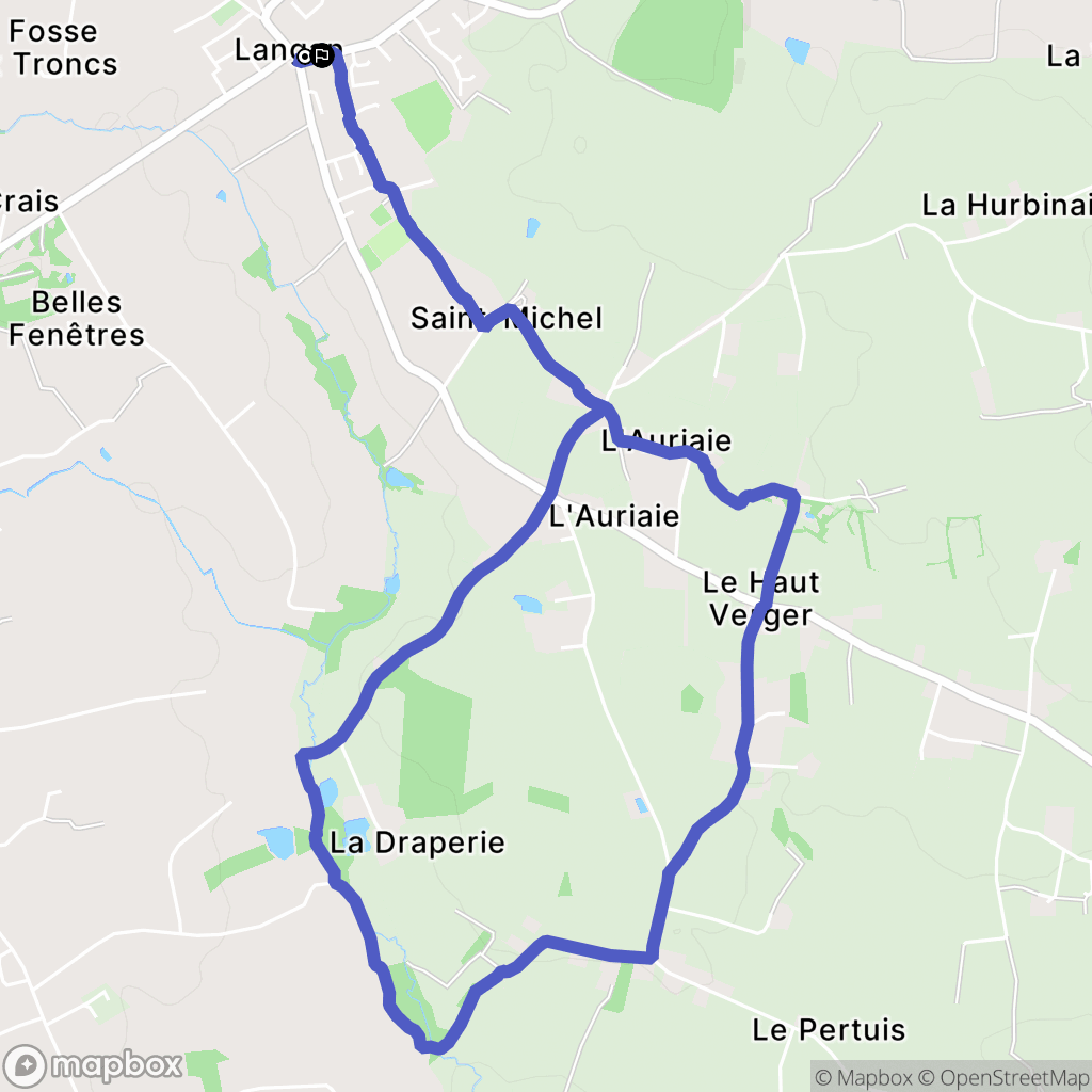 Langan : carte du parcours de randonnée - France