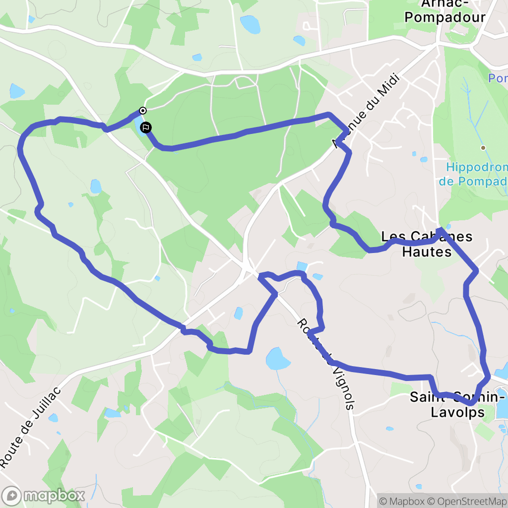Arnac-Pompadour : carte du parcours de randonnée - France