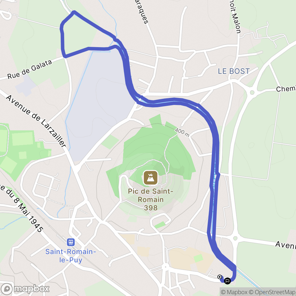 Saint-Romain-le-Puy : carte du parcours de randonnée - France