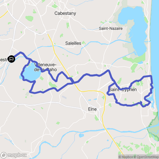 Pollestres : carte du parcours de randonnée - France