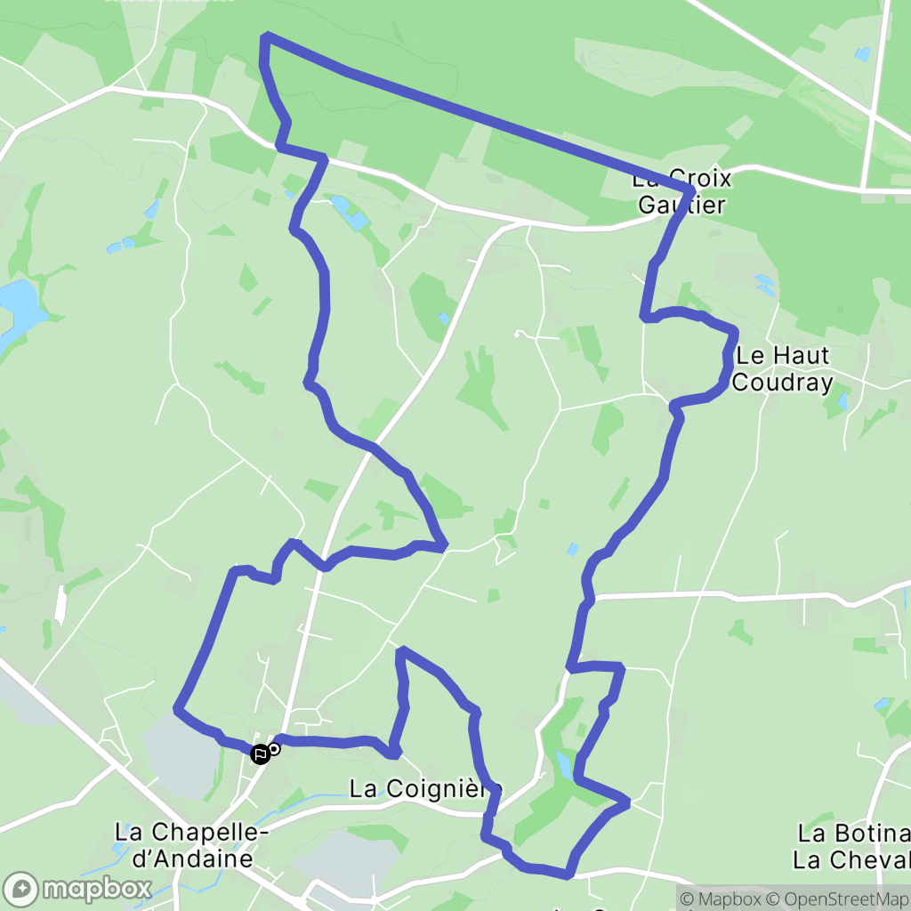 Rives d'Andaine : carte du parcours de randonnée - France