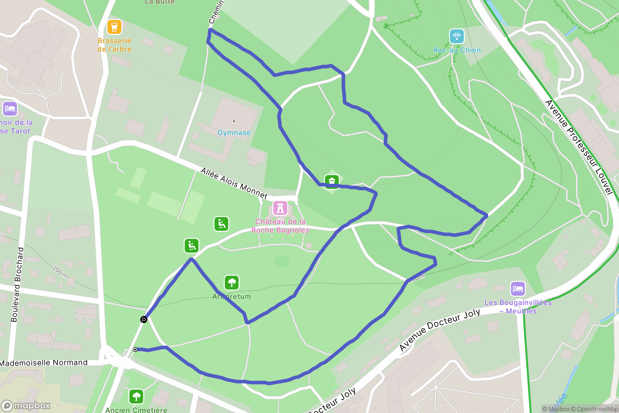 Bagnoles de l'Orne Normandie : carte du parcours de randonnée - France