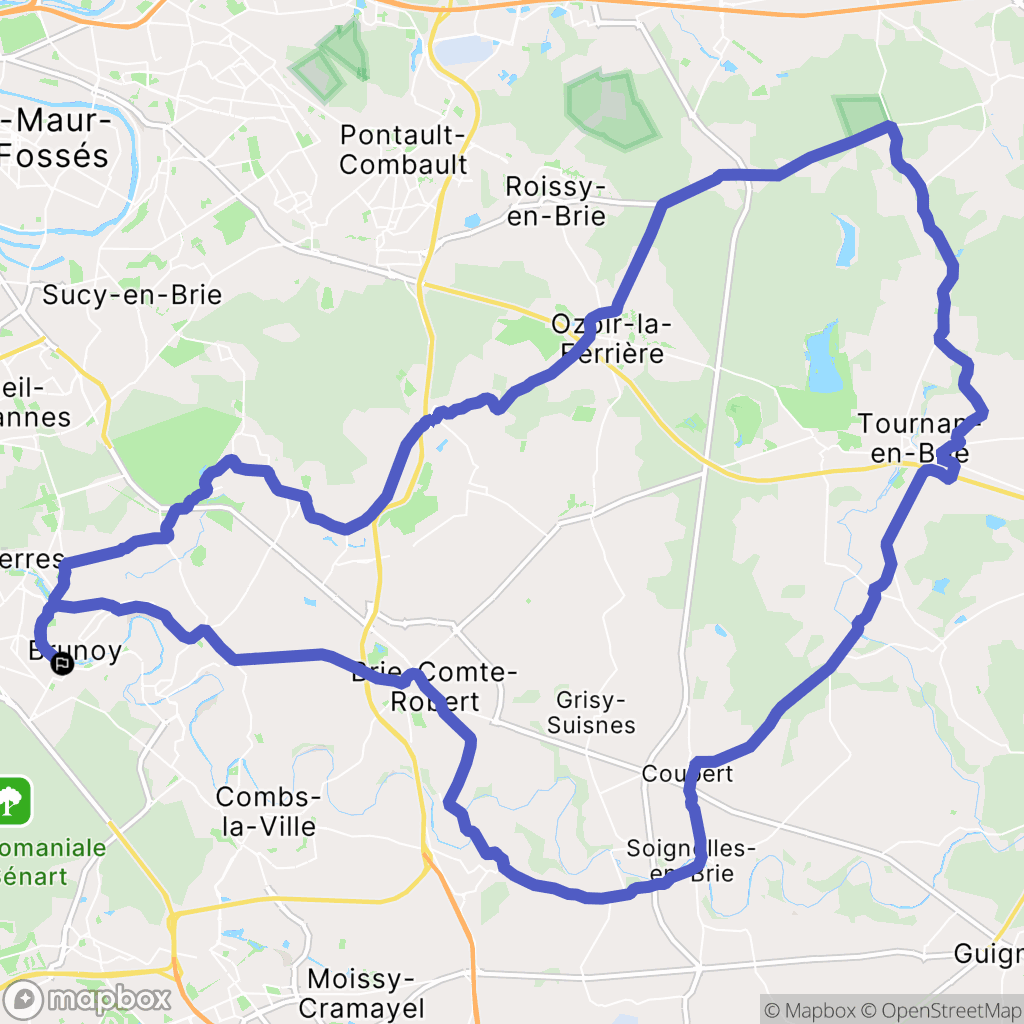 Brunoy : carte du parcours de randonnée - France
