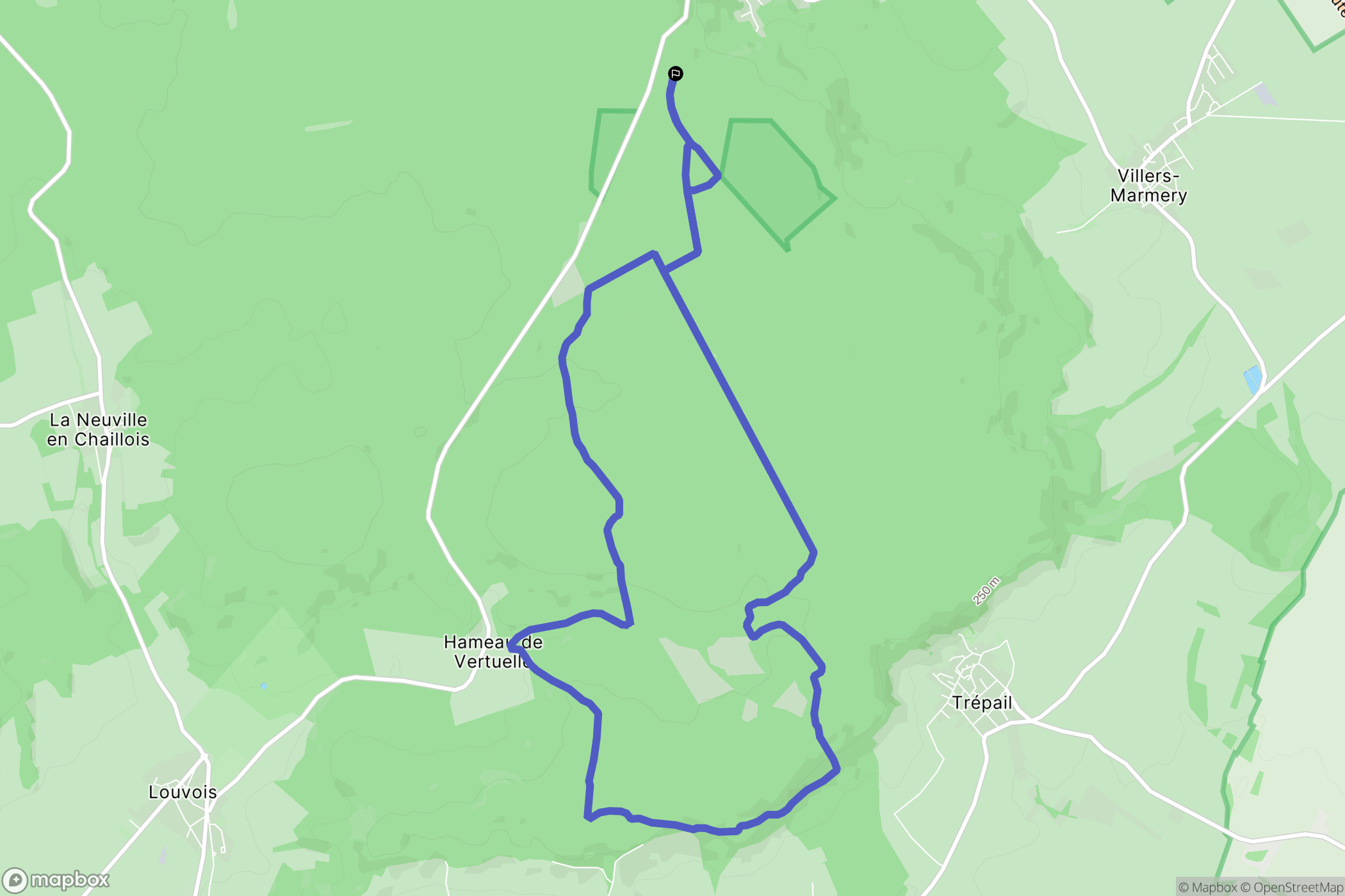 Verzy : carte du parcours de randonnée - France